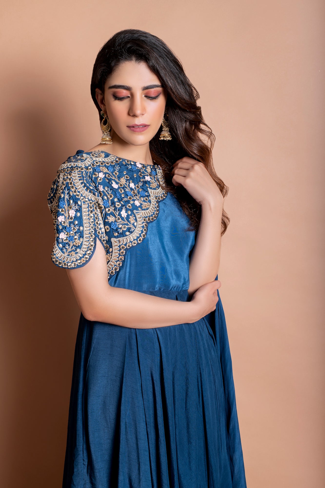 One Side Falling Gown – The Kesar Studio