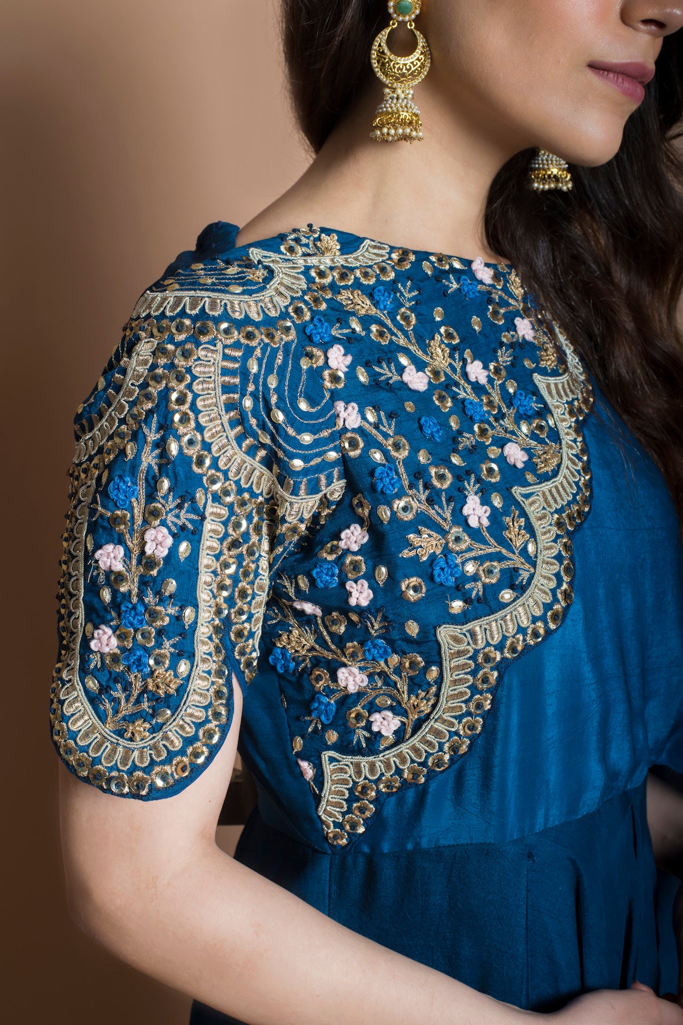 One Side Falling Gown – The Kesar Studio